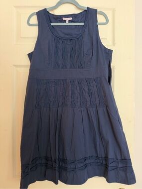 Frances Valentine Navy Dress with Light Blue Trim